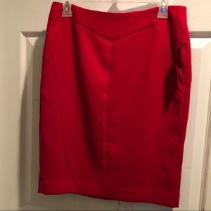 Red pencil skirt